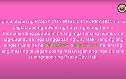 pasay city government|Pasay LGU launches hotline for all public services.